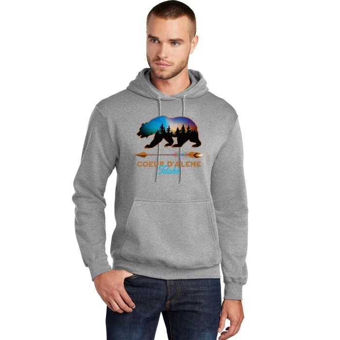 Coeur DAlene Idaho Bear Starry Night Travel Souvenir Tall Hoodie