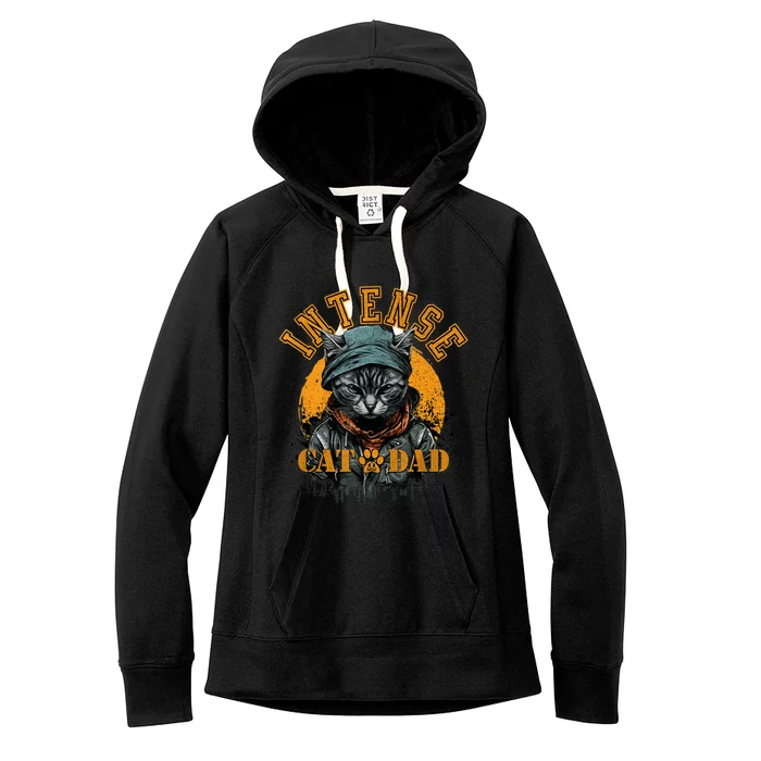 CAT DAD INSTENSE Cats and Kittens Design Women's Fleece Hoodie