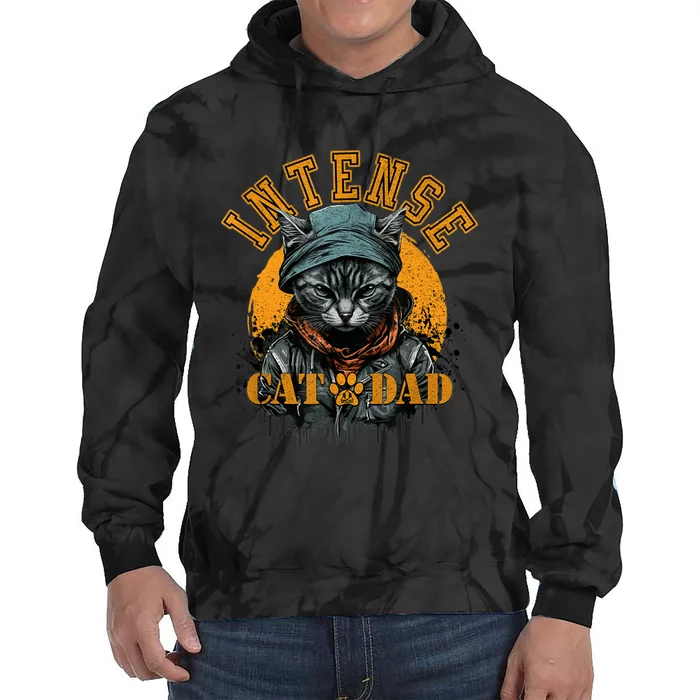 CAT DAD INSTENSE Cats and Kittens Design Tie Dye Hoodie