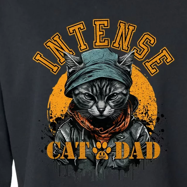 CAT DAD INSTENSE Cats and Kittens Design Cropped Pullover Crew