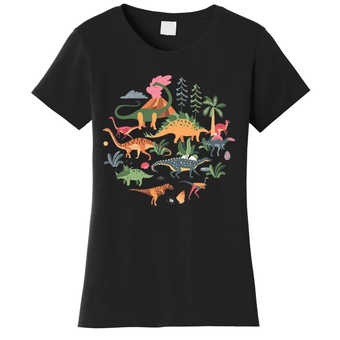 Cute Dinosaurs  Illustration  Dino Collection  Classic Women's T-Shirt