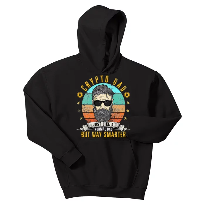 Crypto Dad Just Like A Normal Dad Bitcoin Bulle Father's Day Kids Hoodie