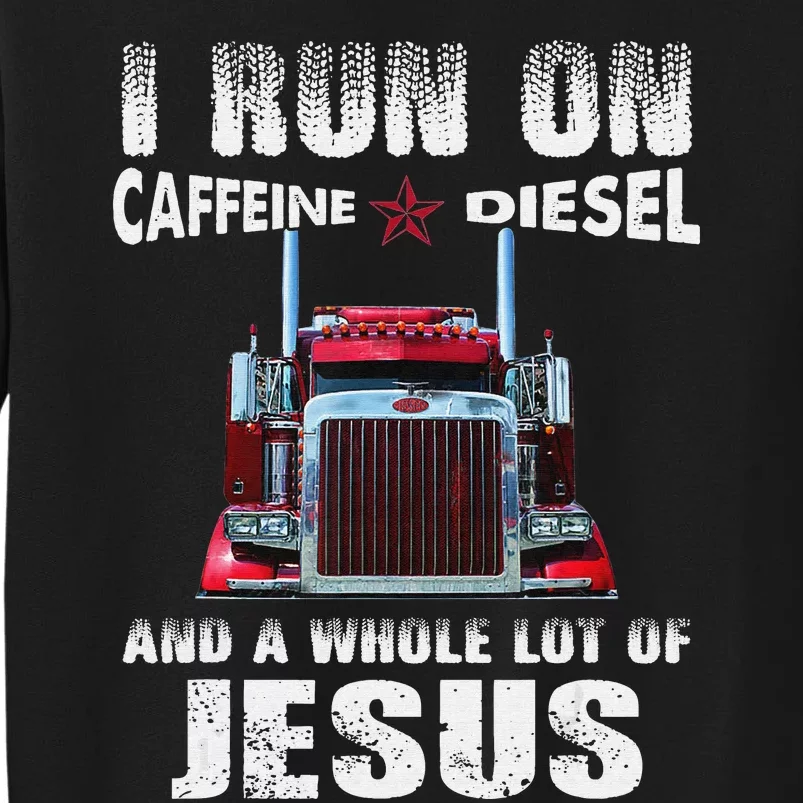 Caffeine Diesel Jesus Christian Trucker Distressed Sweatshirt