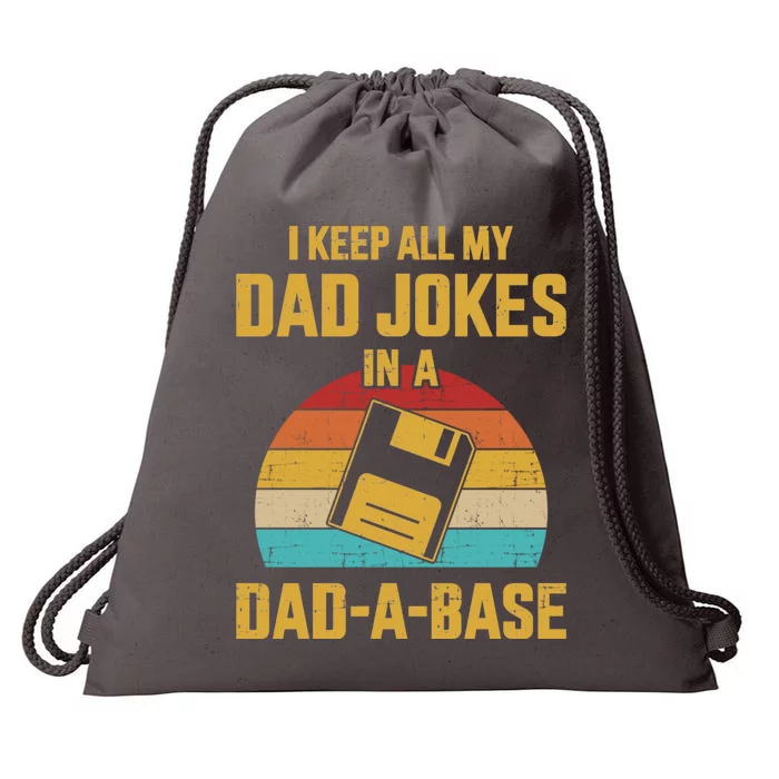 Cute Dad Jokes In Dadabase Vintage For FatherS Day Gift Drawstring Bag