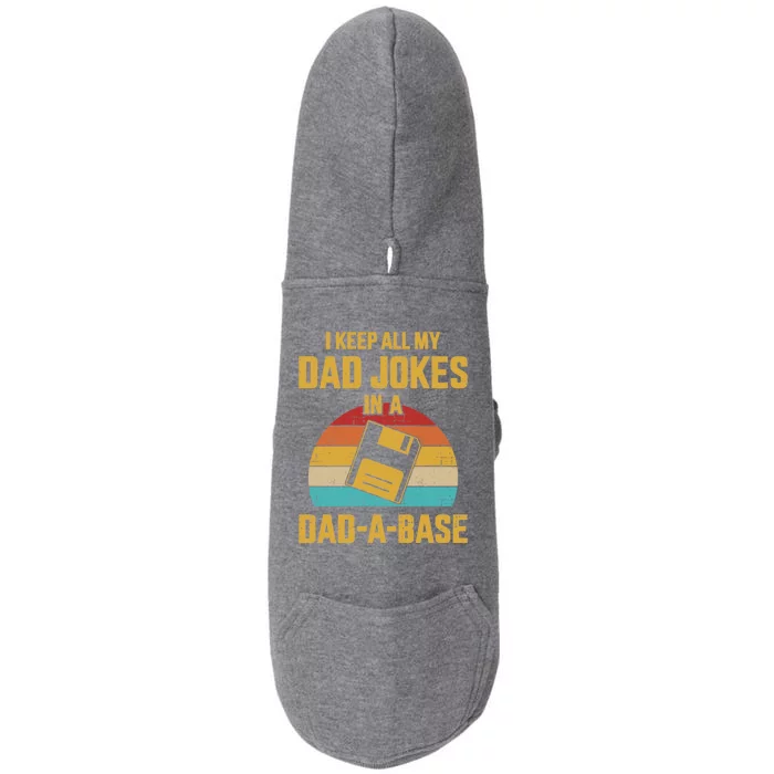 Cute Dad Jokes In Dadabase Vintage For FatherS Day Gift Doggie 3-End Fleece Hoodie