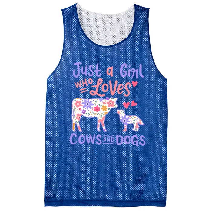 Cow Dog Just A Girl Who Loves Cows And Dogs Gift Meaningful Gift Mesh Reversible Basketball Jersey Tank