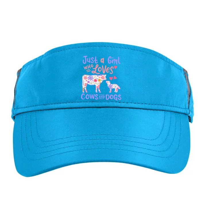 Cow Dog Just A Girl Who Loves Cows And Dogs Gift Meaningful Gift Adult Drive Performance Visor