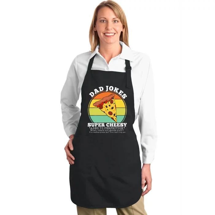 Cheesy Dad Joke Slice Of Pizza Full-Length Apron With Pocket