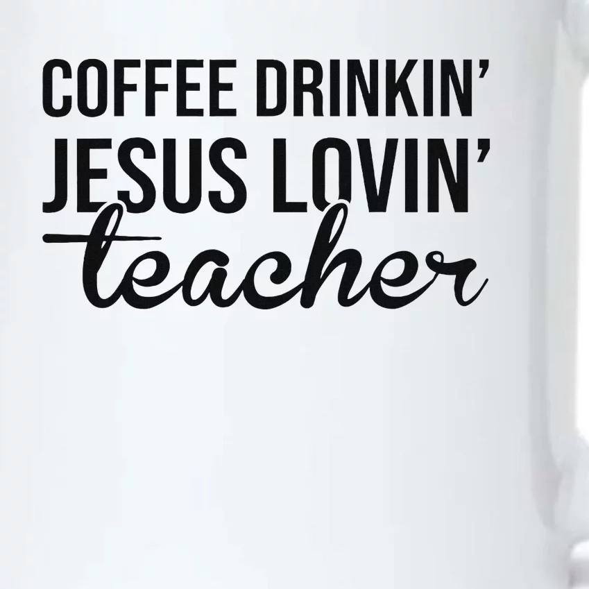 Coffee Drinking Jesus Loving Teacher Faith Design Black Color Changing Mug