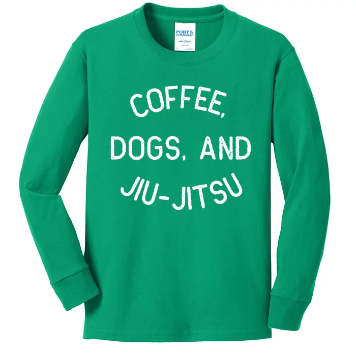 Coffee Dogs Jiu Jitsu For Bjj Jujitsu Kids Long Sleeve Shirt