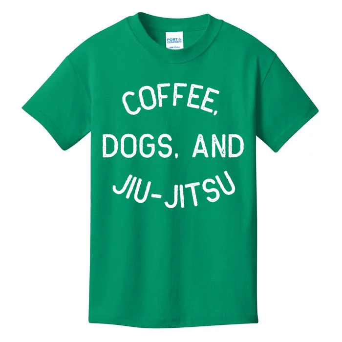 Coffee Dogs Jiu Jitsu For Bjj Jujitsu Kids T-Shirt