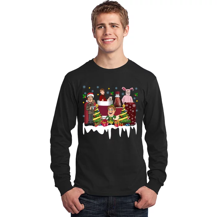 Christmas Drinking Kevin Ralphie Buddy Clark Griswold Long Sleeve Shirt