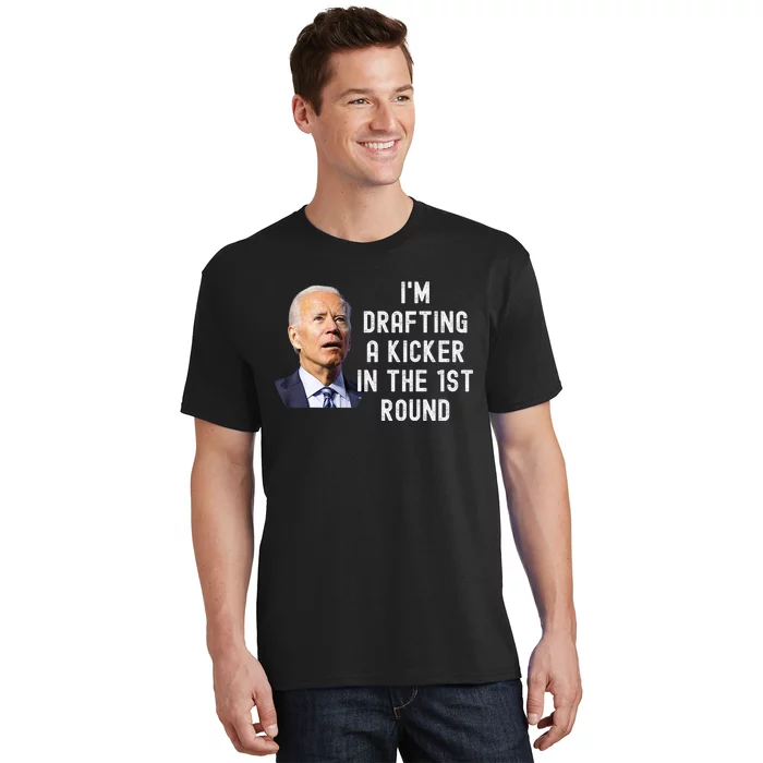 Confused Drafting Kicker Funny Fantasy Football Draft Party T-Shirt