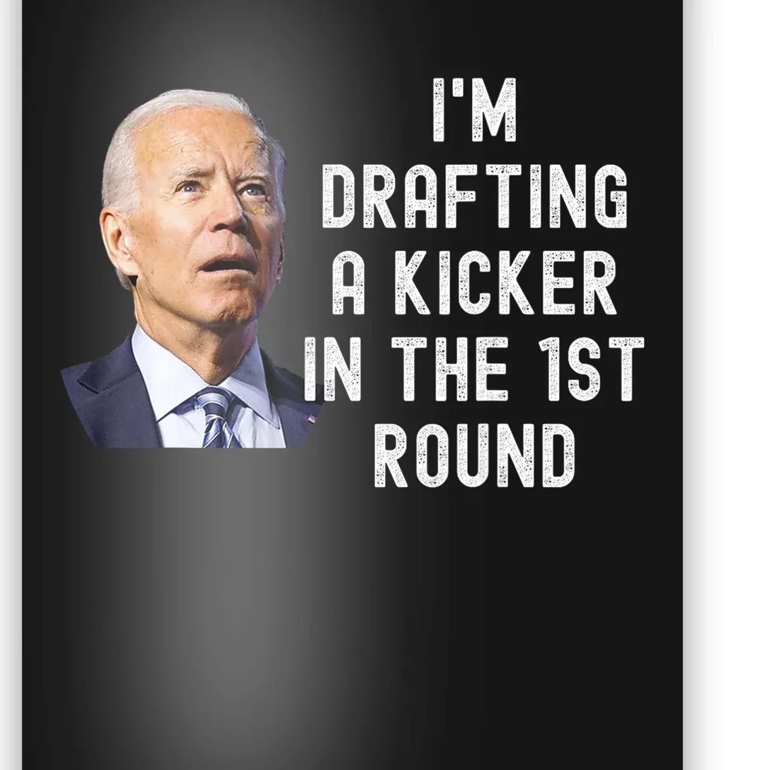 Confused Drafting Kicker Funny Fantasy Football Draft Party Poster