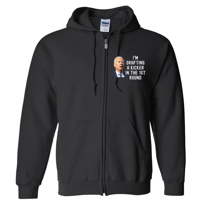 Confused Drafting Kicker Funny Fantasy Football Draft Party Full Zip Hoodie