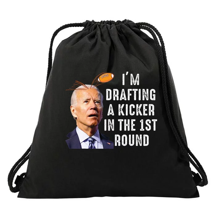 Confused Drafting Kicker Funny Fantasy Football Draft Party Drawstring Bag