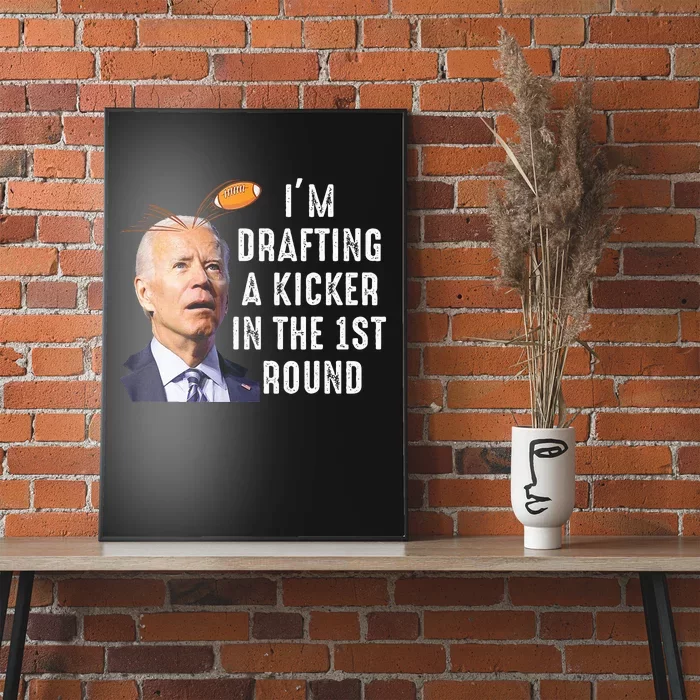 Confused Drafting Kicker Funny Fantasy Football Draft Party Poster