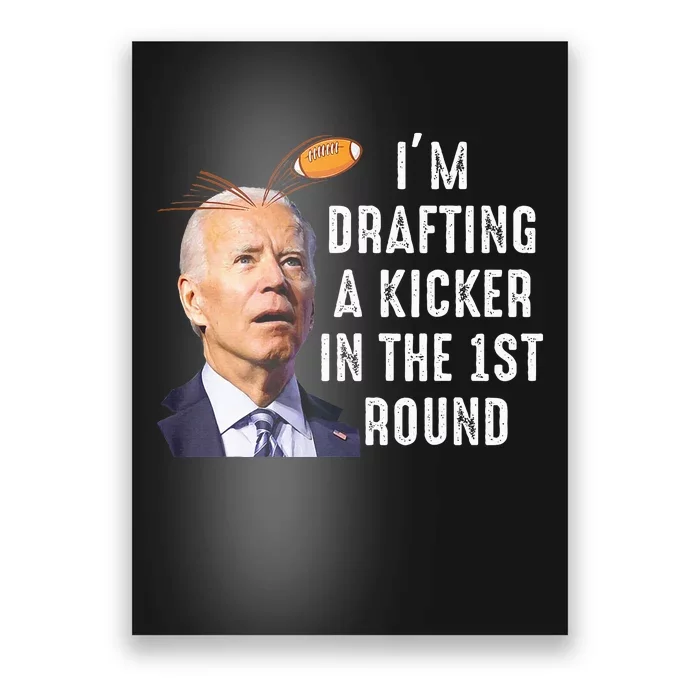 Confused Drafting Kicker Funny Fantasy Football Draft Party Poster