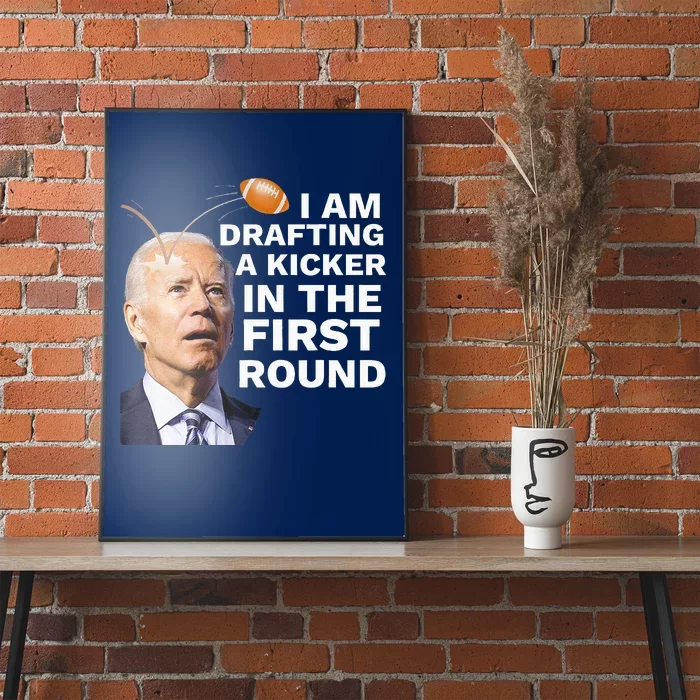 Confused Drafting Kicker Funny Fantasy Football Draft Party Poster