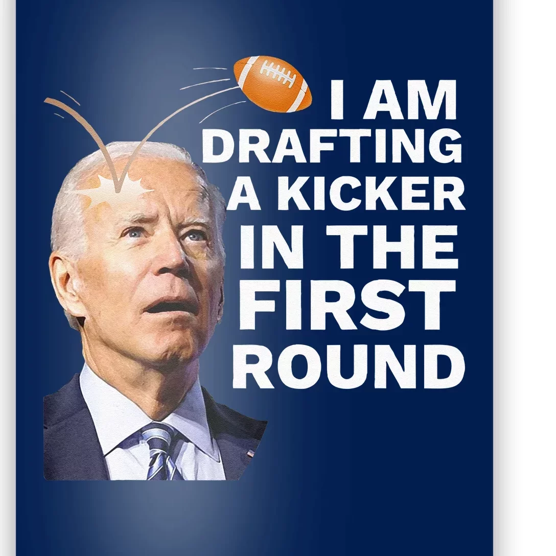 Confused Drafting Kicker Funny Fantasy Football Draft Party Poster