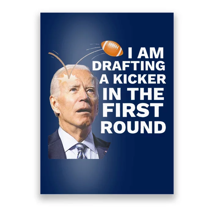 Confused Drafting Kicker Funny Fantasy Football Draft Party Poster