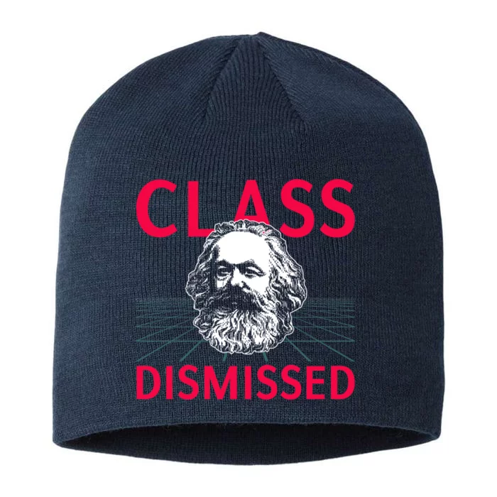 Class Dismissed Karl Marx Funny Socialism Communism Pun Copy 8 1/2in Sustainable Knit Beanie