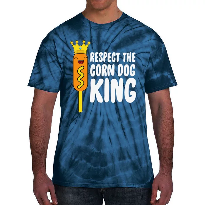 Corn Dog King Funny Costume Respect The Corn Dog King Tie-Dye T-Shirt