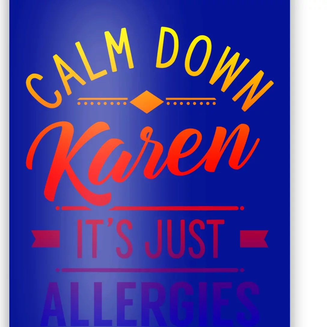 Calm Down Karen It's Just Allergies Allergy Sarcastic Humor Gift Poster