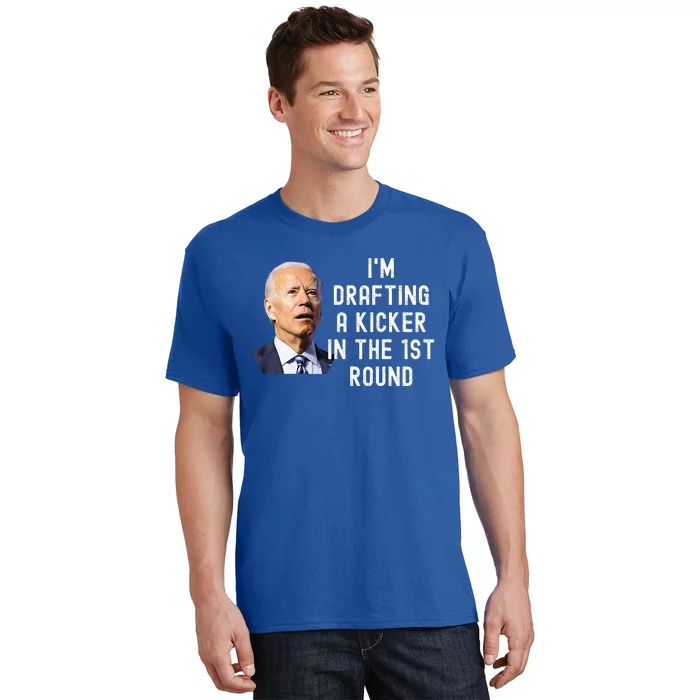 Confused Drafting Kicker Funny Fantasy Football Draft Party T-Shirt