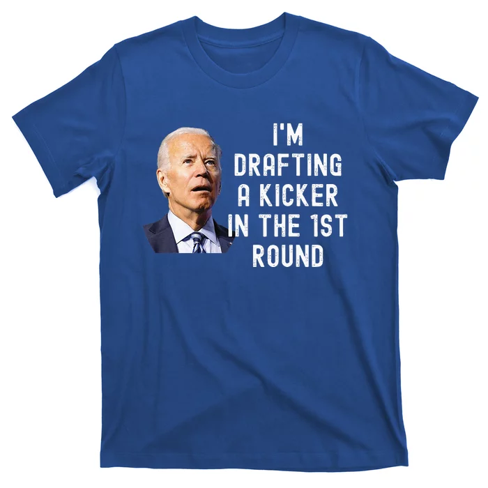 Confused Drafting Kicker Funny Fantasy Football Draft Party T-Shirt