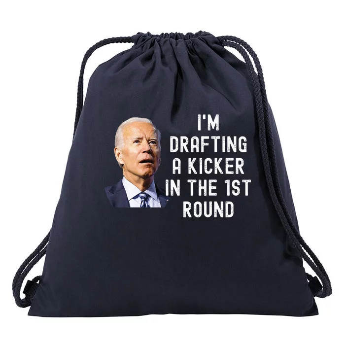 Confused Drafting Kicker Funny Fantasy Football Draft Party Drawstring Bag