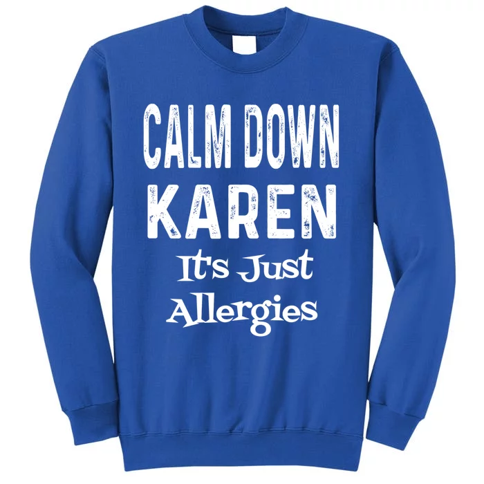 Calm Down Karen It's Just Allergies Funny Sarcasm Humor Gift Sweatshirt