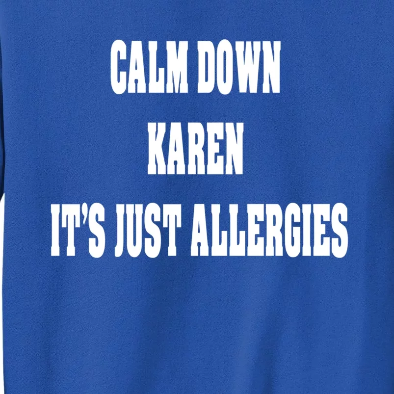 Calm Down Karen It's Just Allergies Humor Funny Cool Gift Tall Sweatshirt