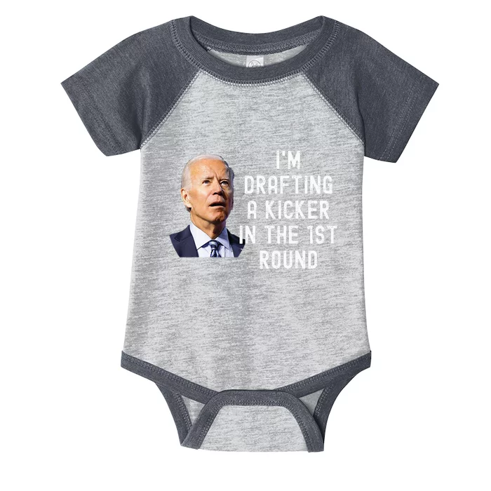 Confused Drafting Kicker Funny Fantasy Football Draft Party Infant Baby Jersey Bodysuit