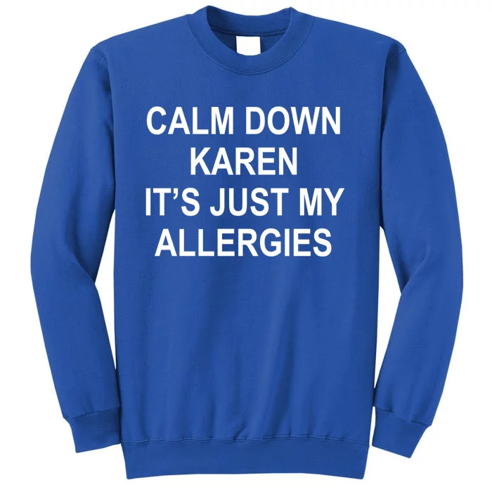 Calm Down Karen It's Just My Allergies Sarcasm Funny Meme Gift Sweatshirt