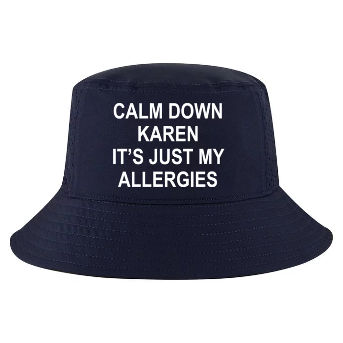 Calm Down Karen It's Just My Allergies Sarcasm Funny Meme Gift Cool Comfort Performance Bucket Hat