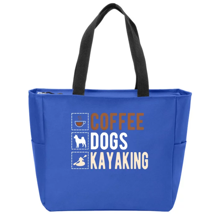 Coffee Dogs Kayaking Kayaker Kayak Gift Zip Tote Bag