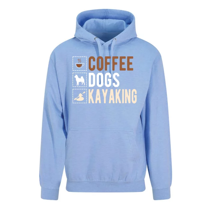 Coffee Dogs Kayaking Kayaker Kayak Gift Unisex Surf Hoodie