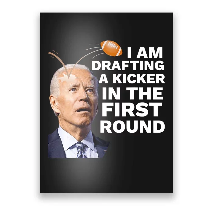 Confused Drafting Kicker Funny Fantasy Football Draft Party Poster