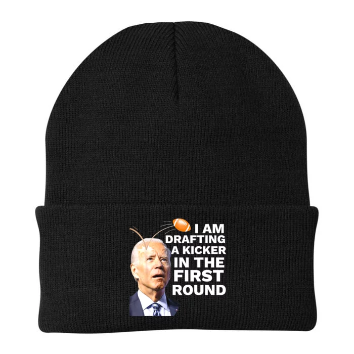 Confused Drafting Kicker Funny Fantasy Football Draft Party Knit Cap Winter Beanie