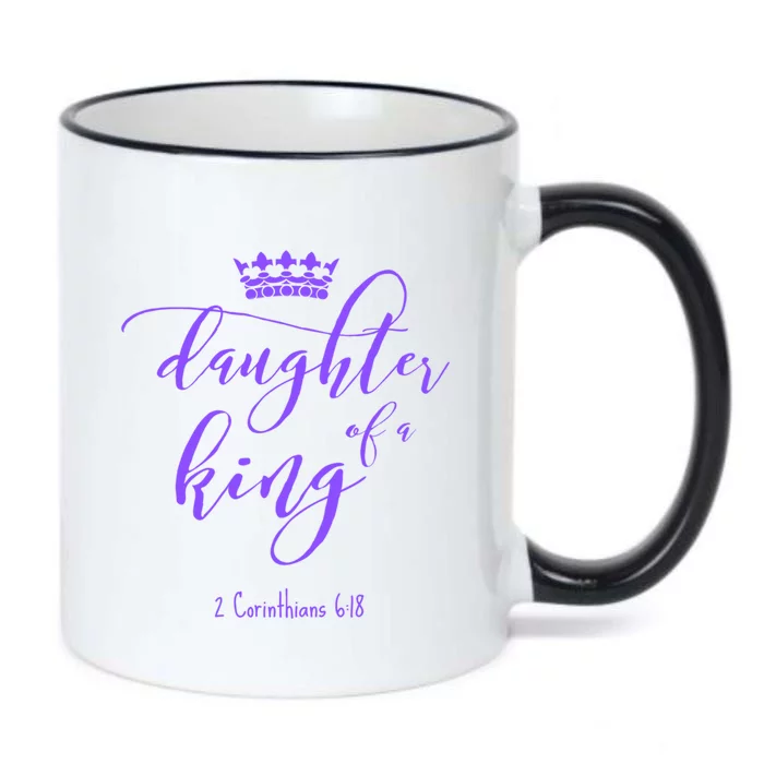 Christian Daughter King God Crown Bible Verse Purple Gift Black Color Changing Mug