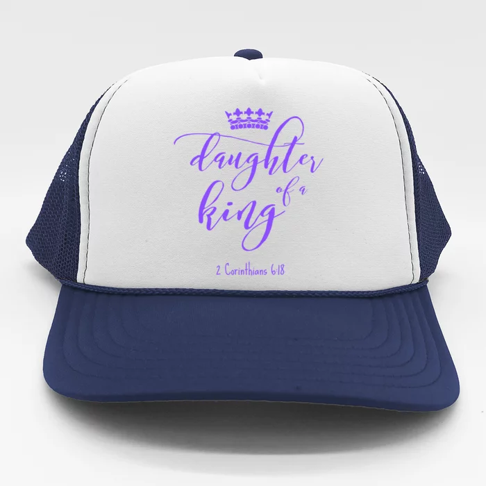 Christian Daughter King God Crown Bible Verse Purple Gift Trucker Hat