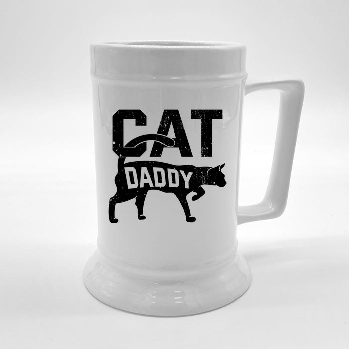 Cat Daddy Kitten Pet Owner Meow FatherS Day Front & Back Beer Stein