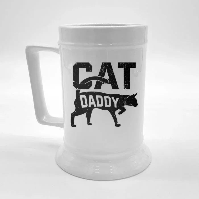 Cat Daddy Kitten Pet Owner Meow FatherS Day Front & Back Beer Stein