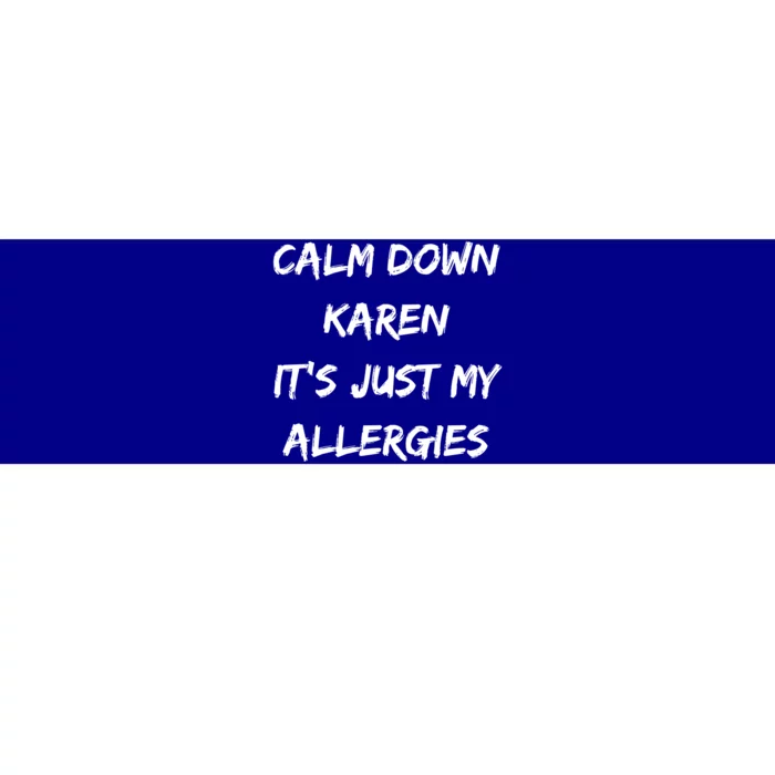 Calm Down Karen Meme It's Just My Allergies Funny Meaningful Gift Bumper Sticker