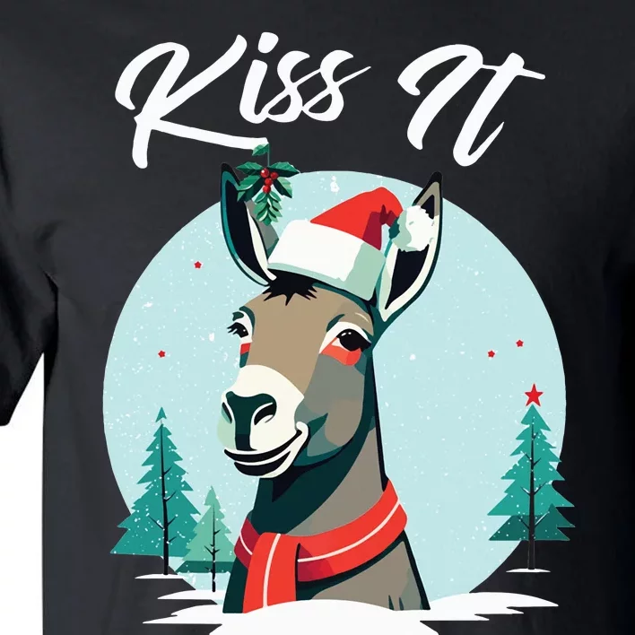 Christmas Donkey K.iss It Humorous Tall T-Shirt