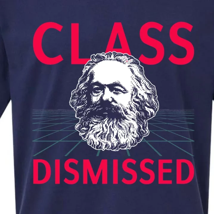 Class Dismissed Karl Marx Funny Socialism Communism Pun Sueded Cloud Jersey T-Shirt