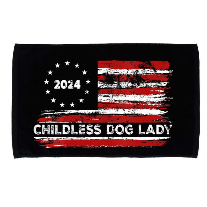 Childless Dog Lady Us Flag Vintage 2024 Microfiber Hand Towel