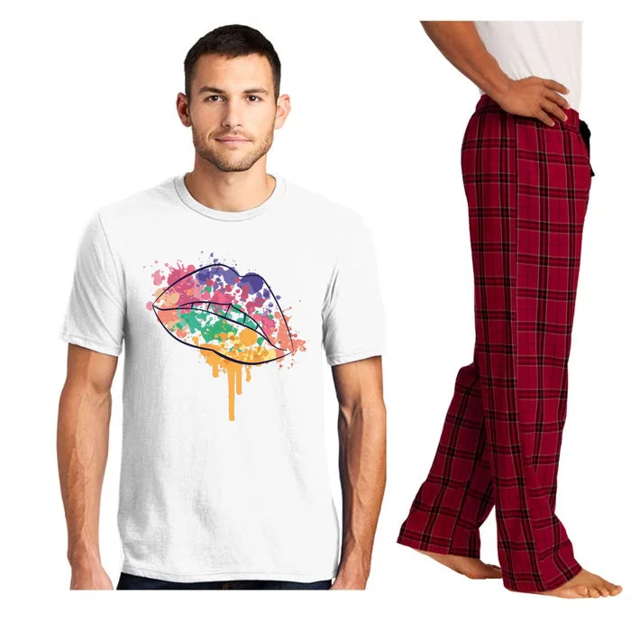 Colorful Drip Lips Pajama Set