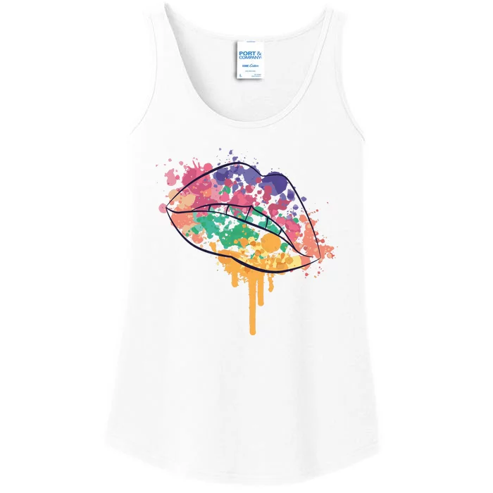 Colorful Drip Lips Ladies Essential Tank